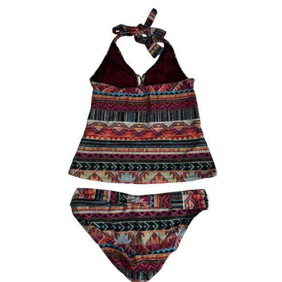 La Blanca Tribal Halter Tankini swimsuit Set, multicolor, Size 6 - Picture 10 of 11